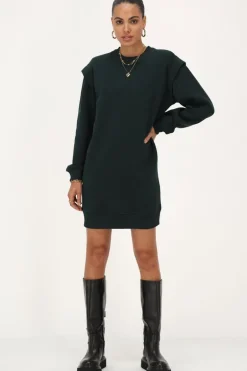 Robe Pull Vert Foncé Avec Rembourrage Aux épaules