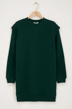 Robe Pull Vert Foncé Avec Rembourrage Aux épaules
