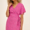 Robe Rose Portefeuille à Imprimé Bikini