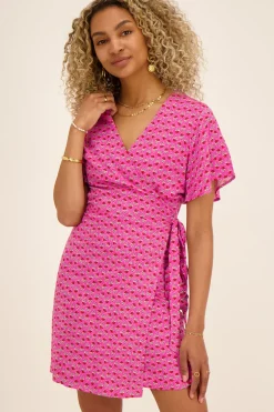 Robe Rose Portefeuille à Imprimé Bikini