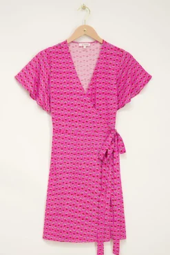 Robe Rose Portefeuille à Imprimé Bikini