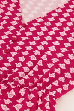 Robe Rouge à Imprimé Bohème