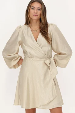 Robe Taupe Avec Aspect Satiné