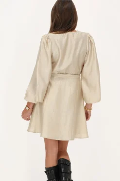 Robe Taupe Avec Aspect Satiné