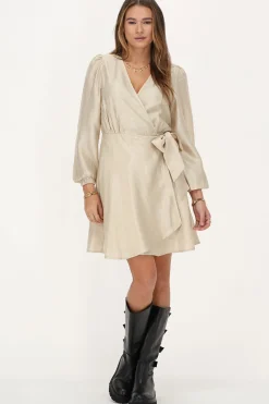Robe Taupe Avec Aspect Satiné