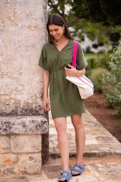 Robe Verte Foncée En Mousseline
