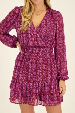 Robe Violette à Imprimé Floral Et Lurex