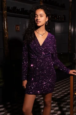 Robe Violette à Paillettes