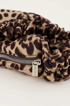 Sac à Bandoulière à Volants Imprimé Léopard