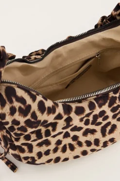 Sac à Bandoulière à Volants Imprimé Léopard