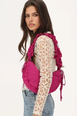 Sac à Bandoulière Fuchsia à Volants