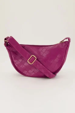 Sac à Bandoulière Fuchsia Avec Motif à Carreaux