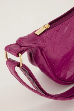 Sac à Bandoulière Fuchsia Avec Motif à Carreaux