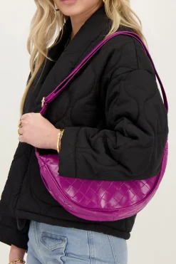 Sac à Bandoulière Fuchsia Avec Motif à Carreaux