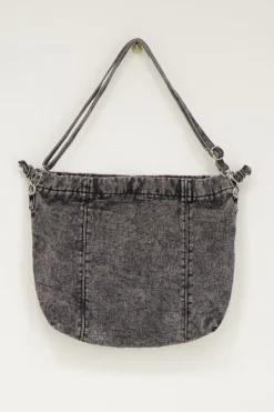 Sac à Bandoulière Gris En Denim