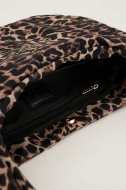 Sac à Bandoulière Imprimé Léopard Avec Nœud