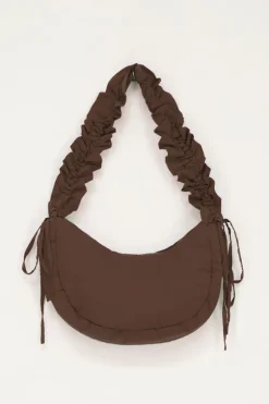 Sac à Bandoulière Marron à Volants