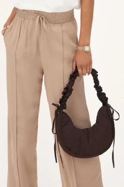 Sac à Bandoulière Marron à Volants
