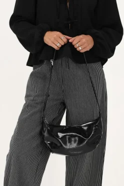 Sac à Bandoulière Noir Vernis