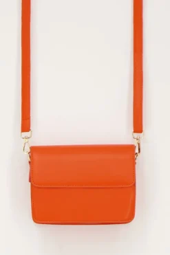 Sac à Bandoulière Orange En Simili Cuir