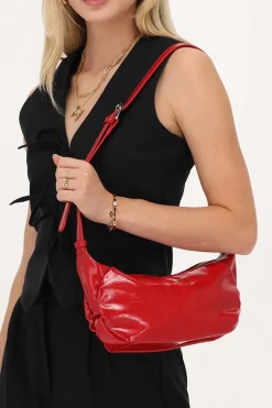 Sac à Bandoulière Rouge Vernis