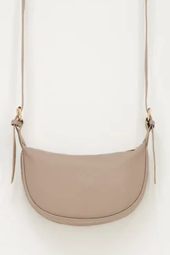 Sac à Bandoulière Taupe Avec Fermeture éclair Dorée