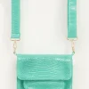 Sac à Bandoulière Turquoise Avec Imprimé Croco