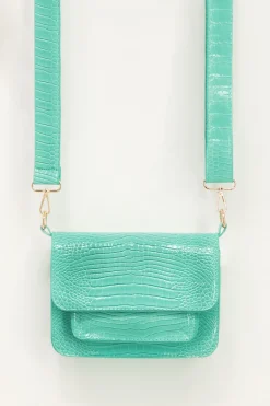 Sac à Bandoulière Turquoise Avec Imprimé Croco