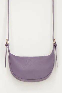Sac à Bandoulière Violet à Fermeture éclair Dorée