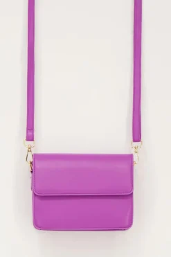 Sac à Bandoulière Violet En Simili Cuir
