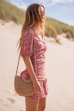 Sac Bandoulière En Paille à Anse Rose
