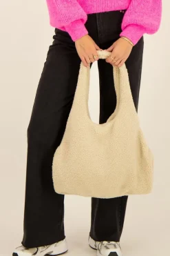 Sac Cabas En Teddy Beige