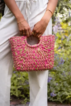 Sac En Osier Rose