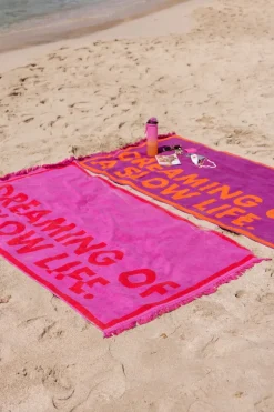 Serviette Violette ''Slow Life''