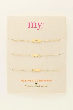Set De 3 Bracelets à 3 Coeurs