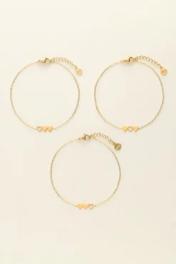 Set De 3 Bracelets à 3 Coeurs