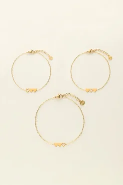 Set De 3 Bracelets Mère-enfants à Coeur