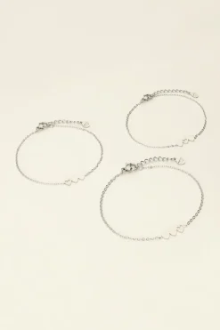 Set De 3 Bracelets Mère-enfants à Coeur