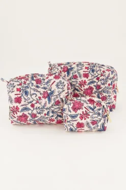 Set De Trousses De Toilette Rose Pâle Avec Imprimé Floral