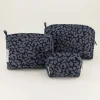 Set De Trousses De Toilette En Denim Avec Imprimé Léopard