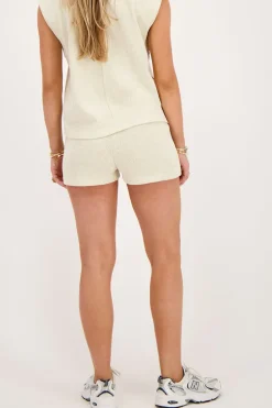 Short Beige Avec élastiques Et Lurex