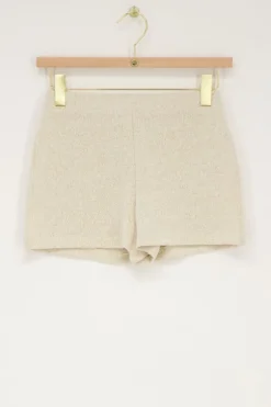 Short Beige Avec élastiques Et Lurex