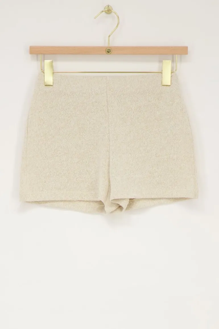 Short Beige Avec élastiques Et Lurex