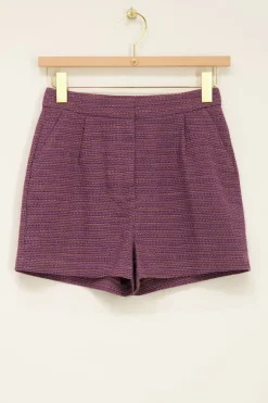 Short Violet En Tweed Lurex