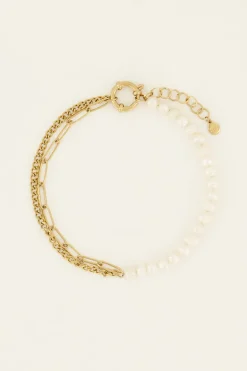 Sunchasers Bracelet De Cheville Chaînes Et Perles Blanches