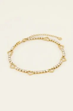 Sunchasers Bracelet De Cheville à Coeurs Et Strass