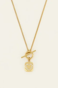 Sunchasers Collier Avec Fermoir Et Cœur En Strass