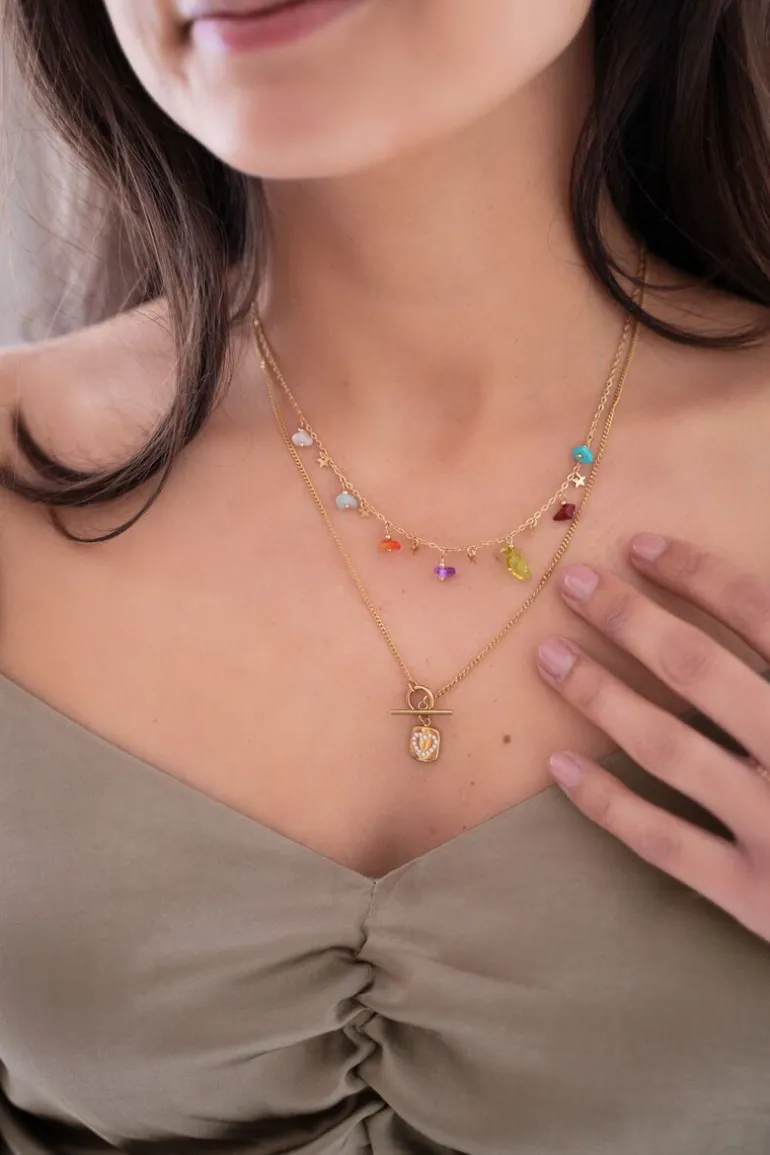 Sunchasers Collier Avec Fermoir Et Cœur En Strass