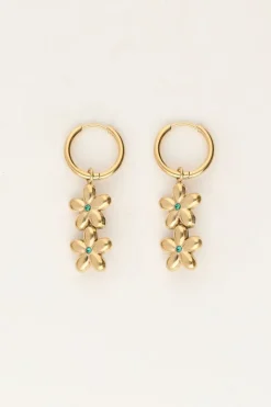 Sunrocks Boucles D'oreilles Avec Doubles Fleurs