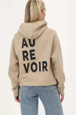 Sweat à Capuche Beige ''Au Revoir''